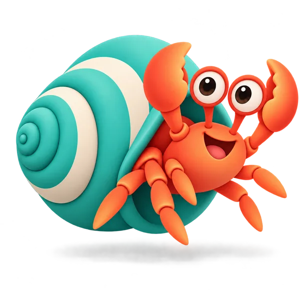 Pebble the hermit crab